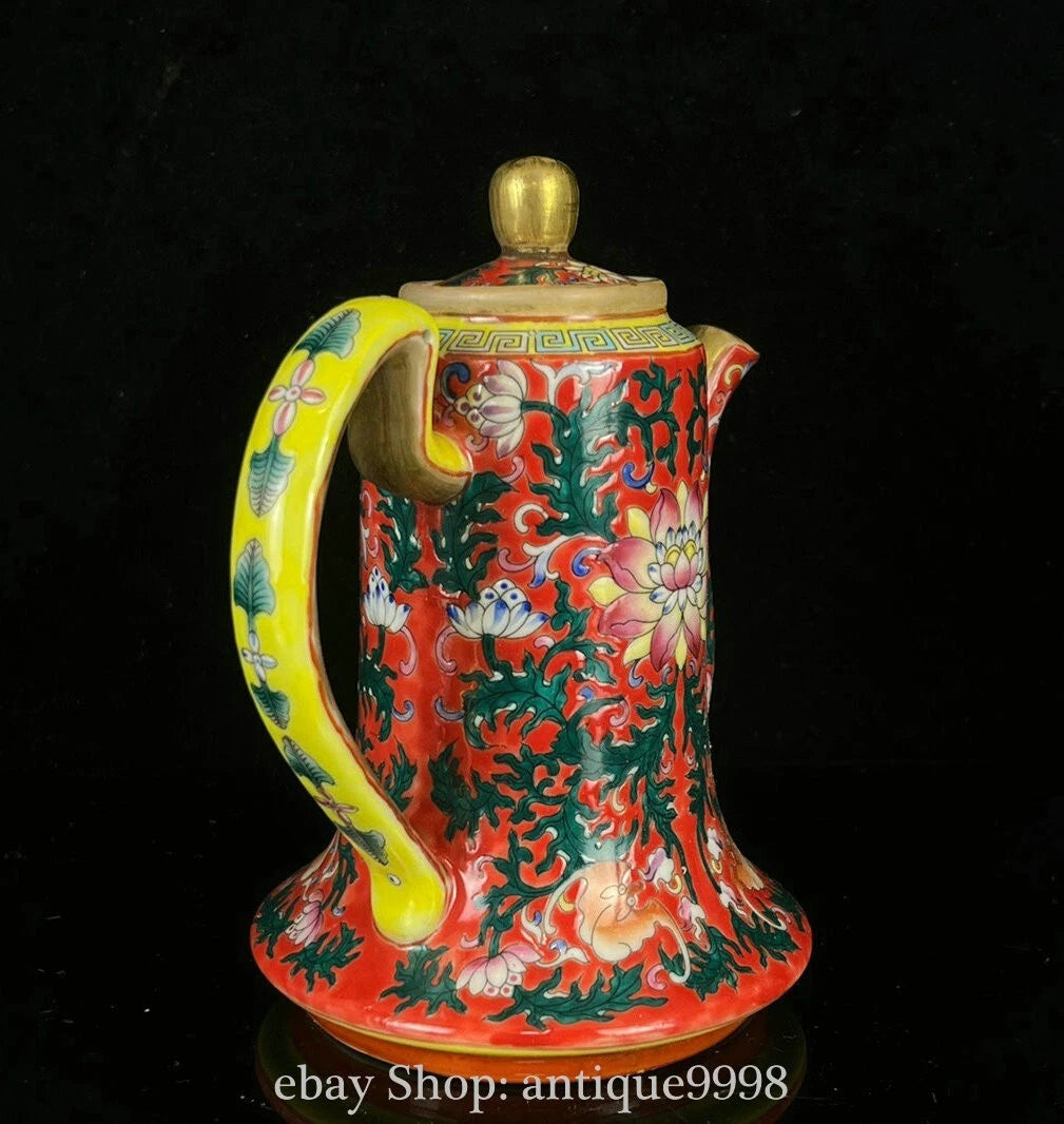 5.7'' Qing Yongzheng Enamel Color Porcelain Gilt Flower Bat Wine Tea Pot Flagon | eBay