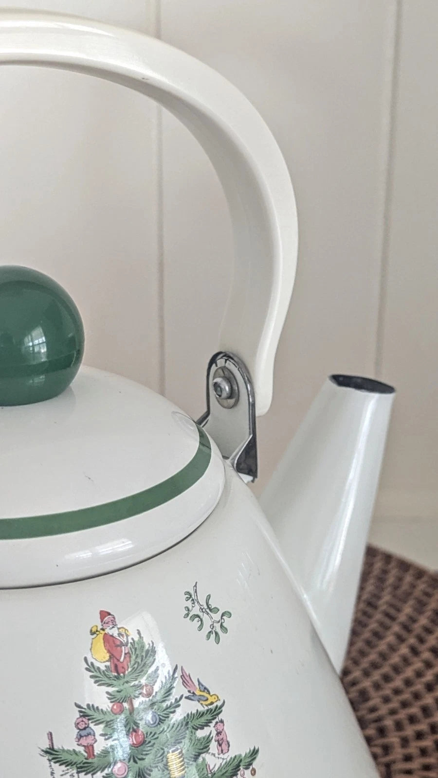 Spode Christmas Tree Pattern Porcelain Enamel on Steel 7.5 qt.b Tea Kettle /Lid | eBay