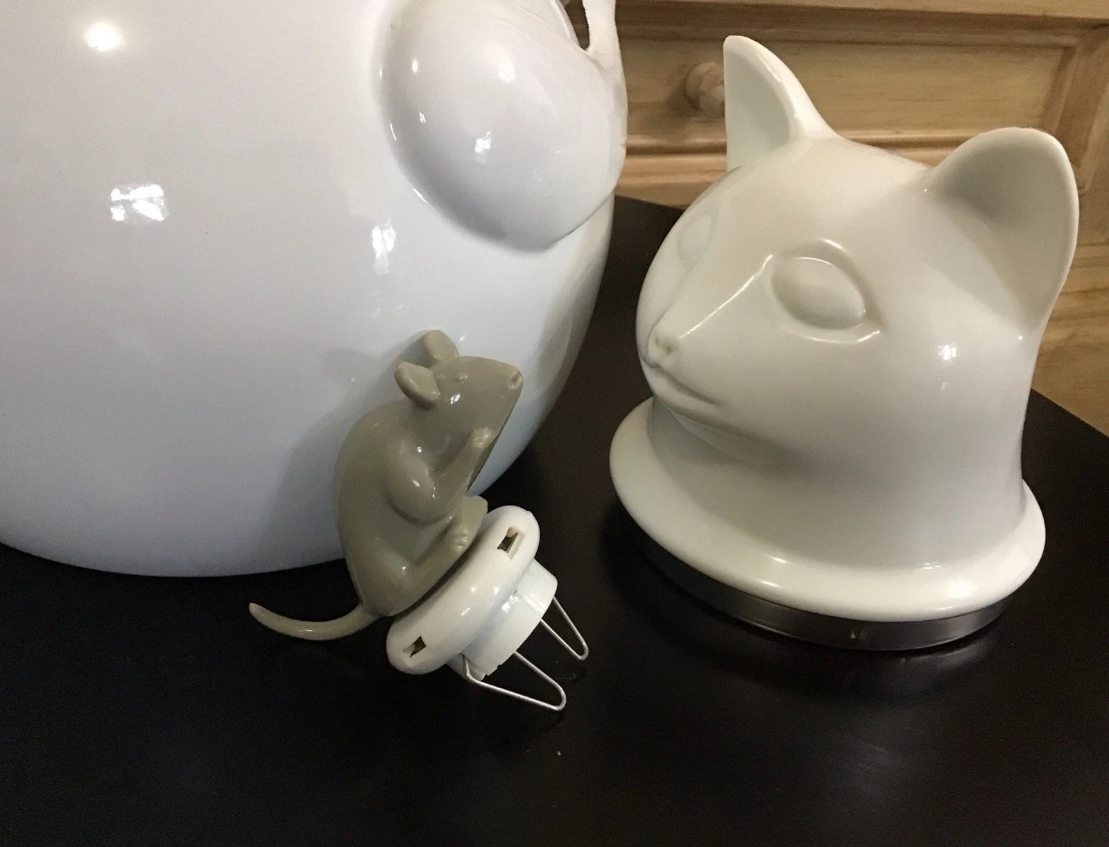 Vintage Retro Copco White Cat And Mouse Whistling Enamel Teapot Kettle EUC | eBay