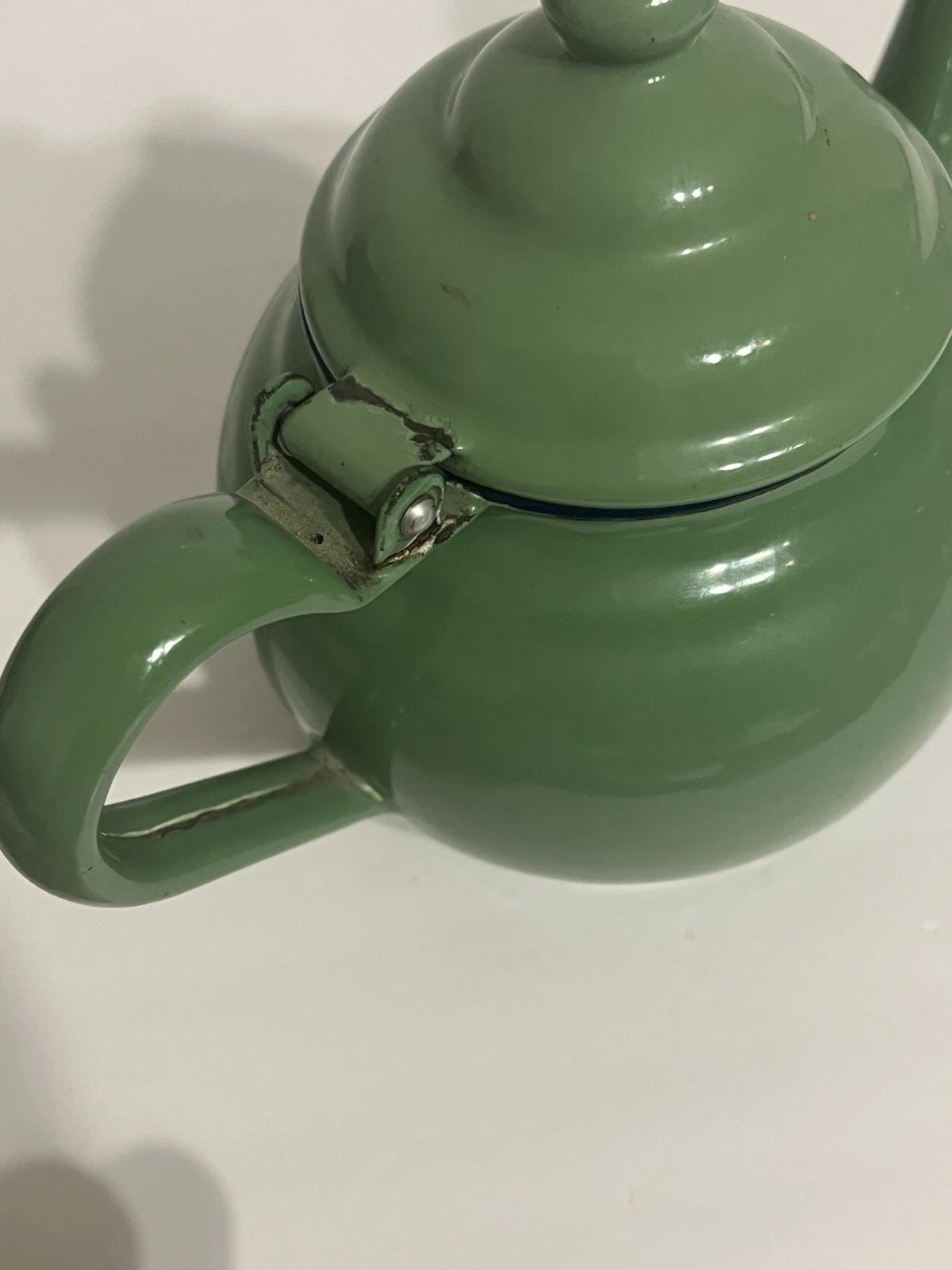 Pair of 2 Vintage Green Enamel Ware Teapots Has Wear see photos | eBay