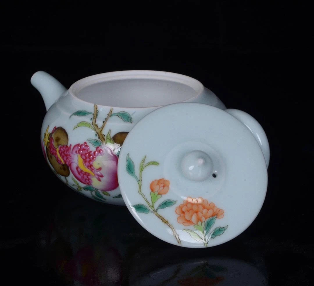 OLD CHINESE COLOUR ENAMEL PORCELAIN TEAPOT YONGZHENG MARKED ST562 | eBay