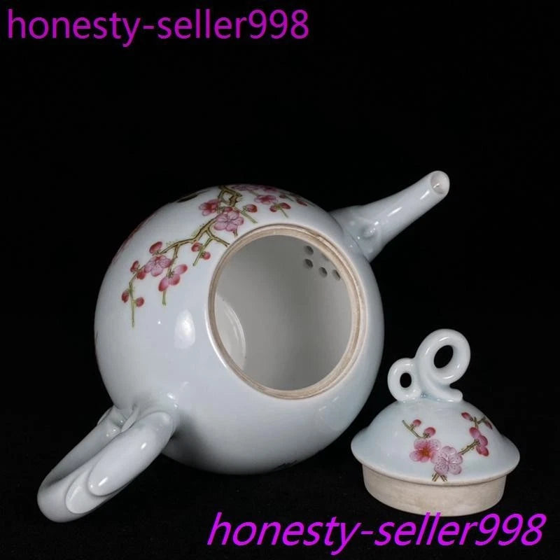 7"China qing Dynasty Enamel color porcelain flowers bird grain flagon Teapot pot | eBay