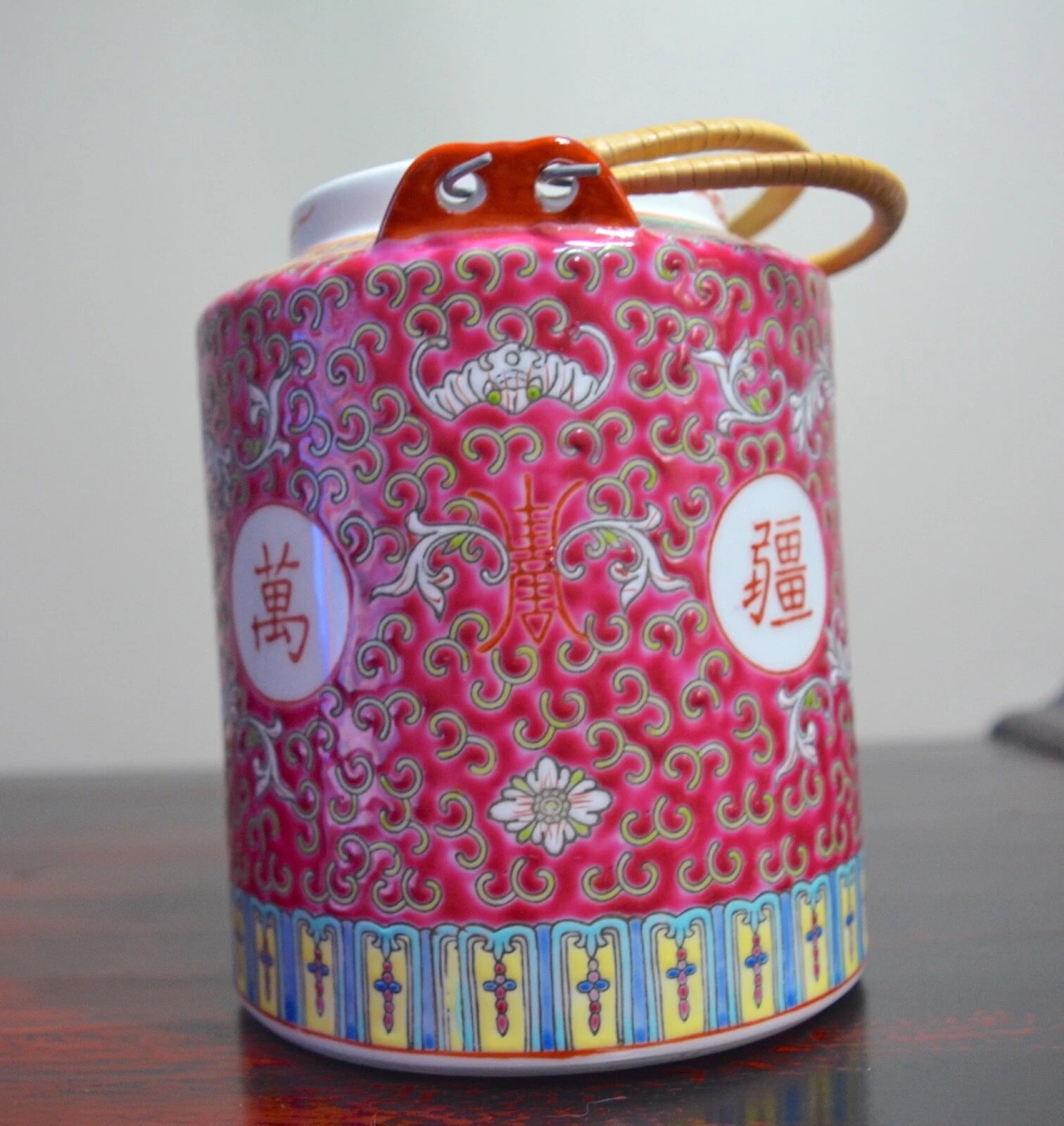 Chinese Famille Rose Enameled Porcelain Tea Pot Early 20thC Extra Lid & Basket | eBay