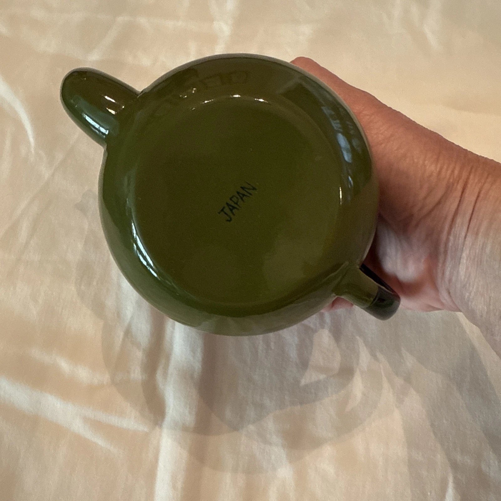 Vintage Green & Black Enamelware Tea Pot with Lid Small Japan | eBay