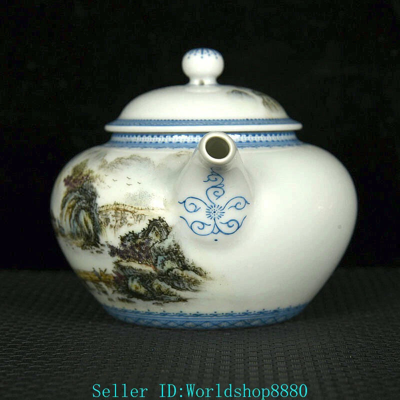 6.4'' Qianlong Marked Old China Enamel Color Porcelain Landscape Pattern Teapot | eBay