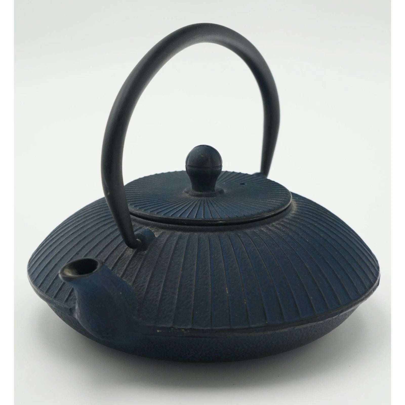 Dark Blue Cast Iron Teapot Porcelain Enamel Coating Inner Surface & Tea Strainer | eBay