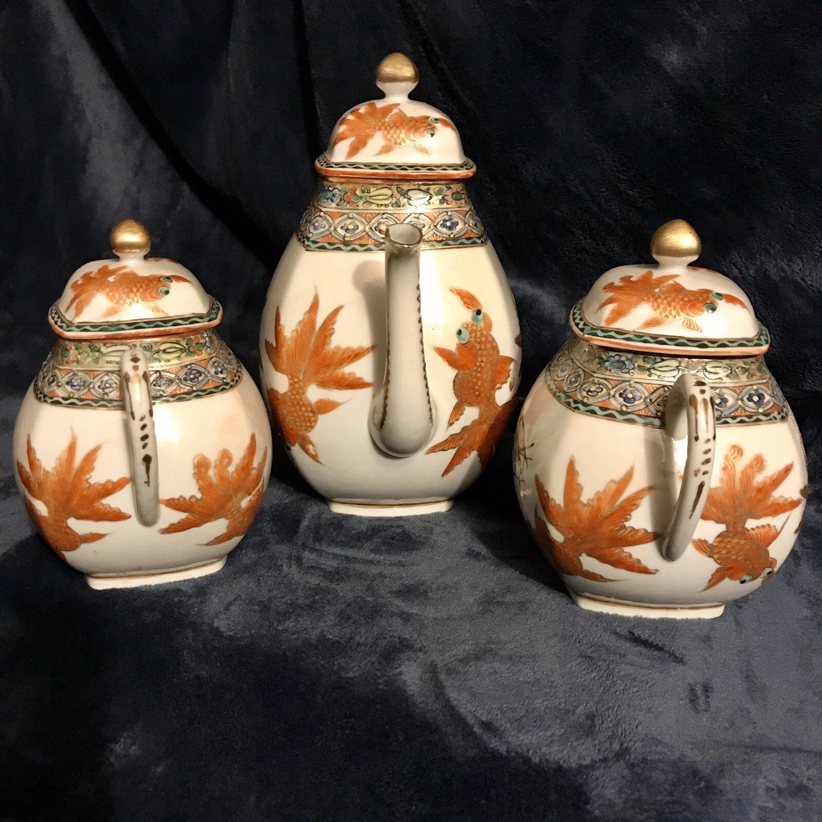 Rare Antique Chinese Export Early Republic Enameled Porcelain Teapot Tea Set | eBay