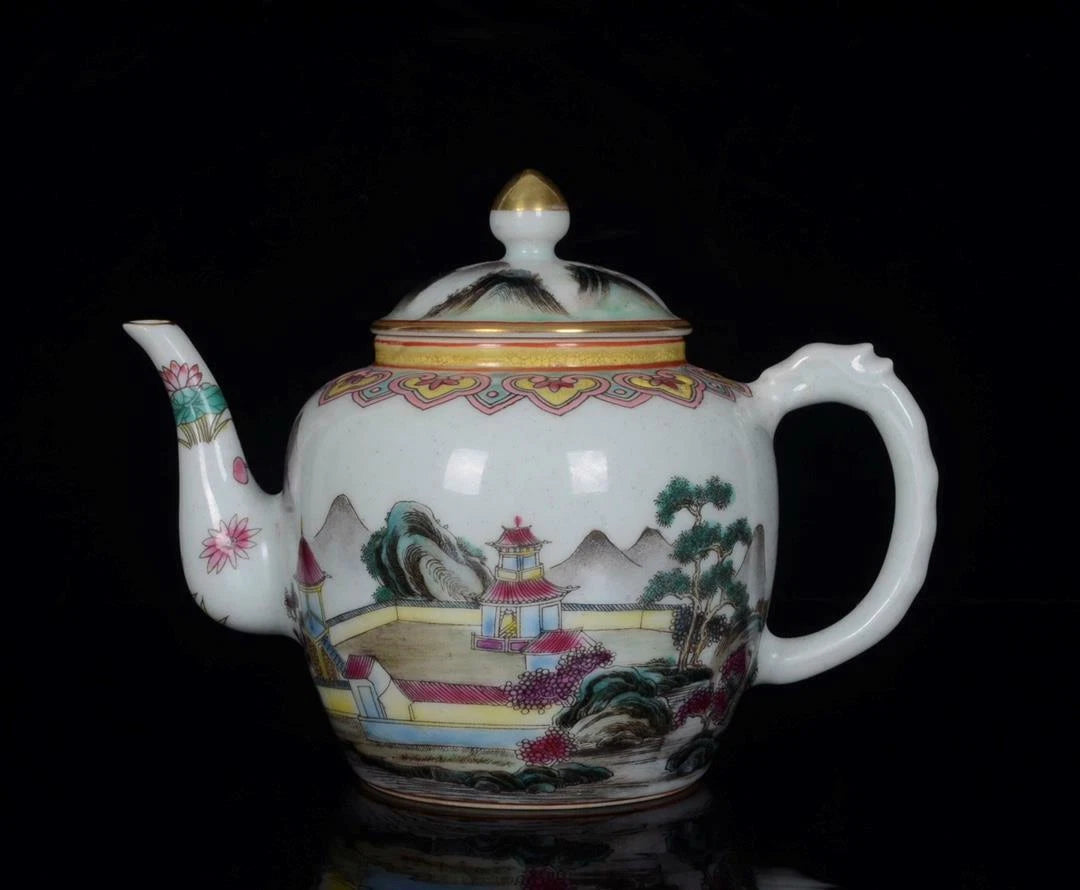 OLD CHINESE COLOUR ENAMEL PORCELAIN TEAPOT YONGZHENG MARKED ST235 | eBay
