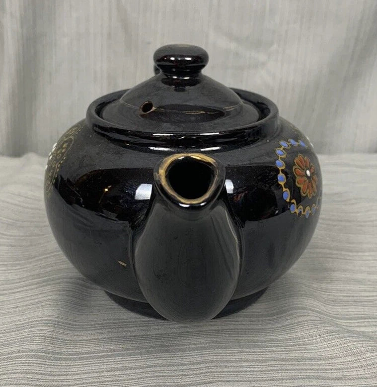Dark Brown Teapot Moriage Enamel Hand Painted Vintage, Japan | eBay