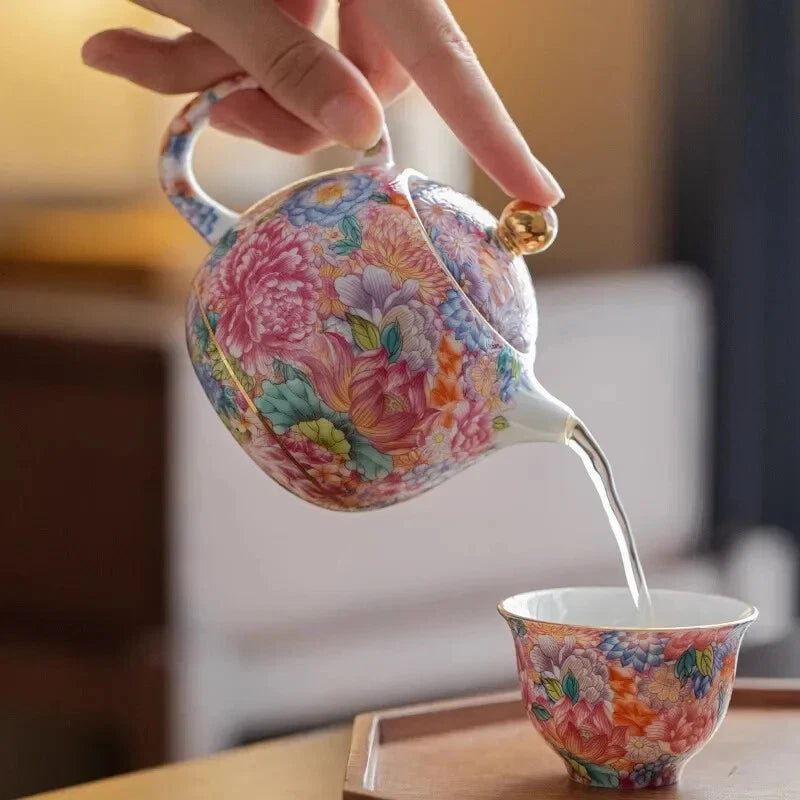 Chinese Handmade Tea Pots Porcelain Teapot Color Enamel Teapots Ceramic | eBay