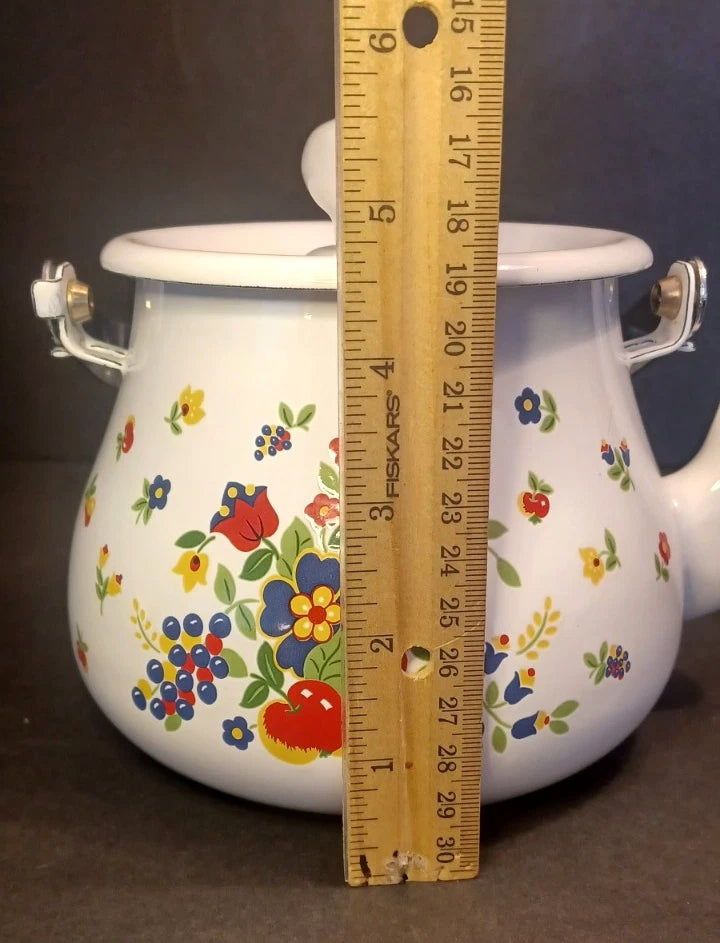 Vintage David Davir Enamel Tea Pot Kettle 5.5" Tall | eBay