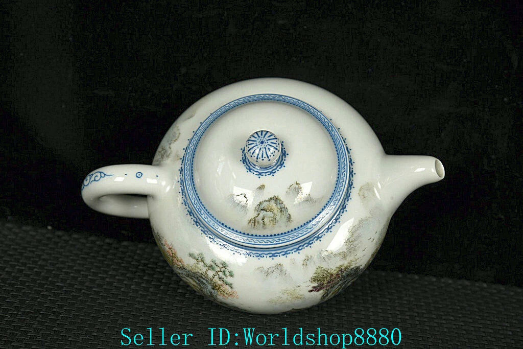 6.4'' Qianlong Marked Old China Enamel Color Porcelain Landscape Pattern Teapot | eBay