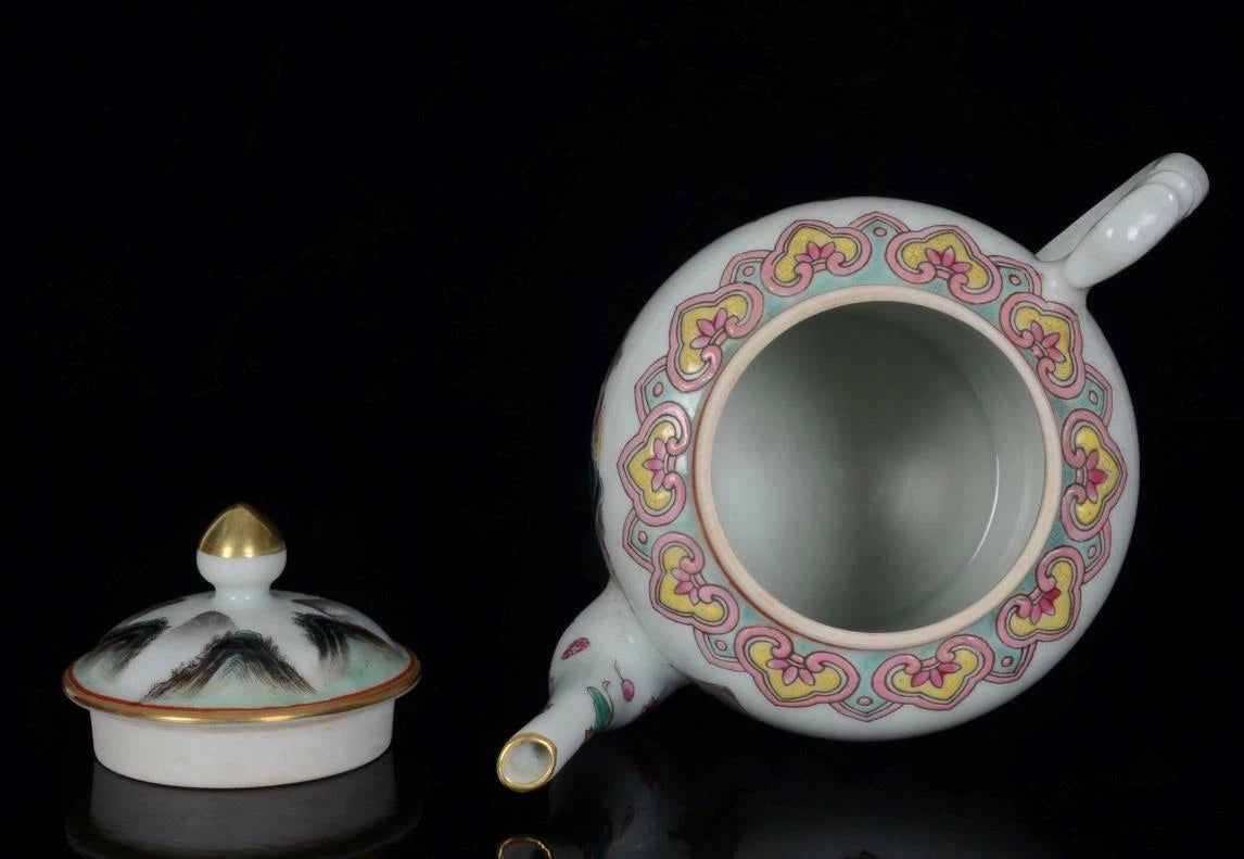 OLD CHINESE COLOUR ENAMEL PORCELAIN TEAPOT YONGZHENG MARKED ST235 | eBay