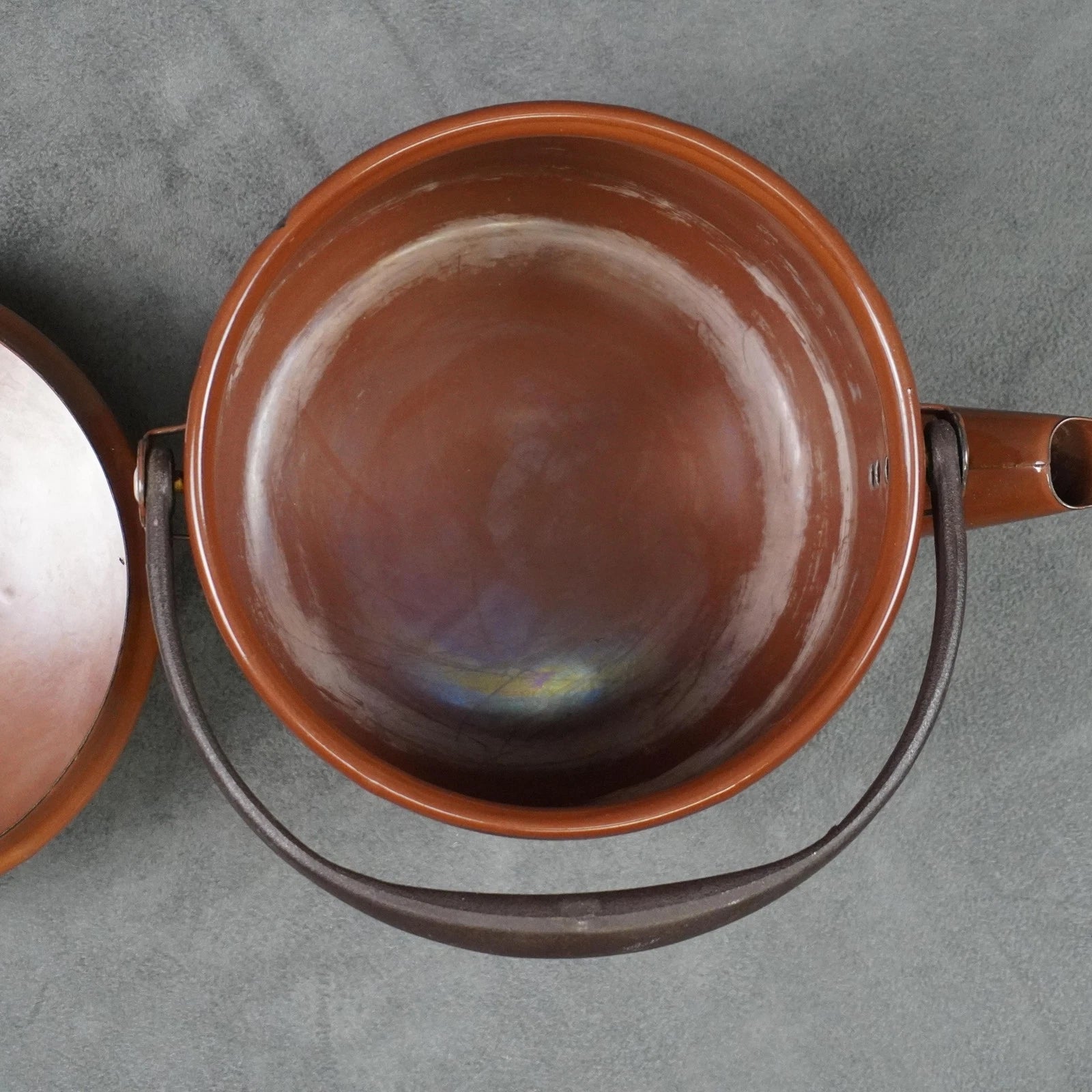 Vintage Brown Enamel Teapot Mushroom Floral Design Metal Handle Retro Kettle 70s | eBay