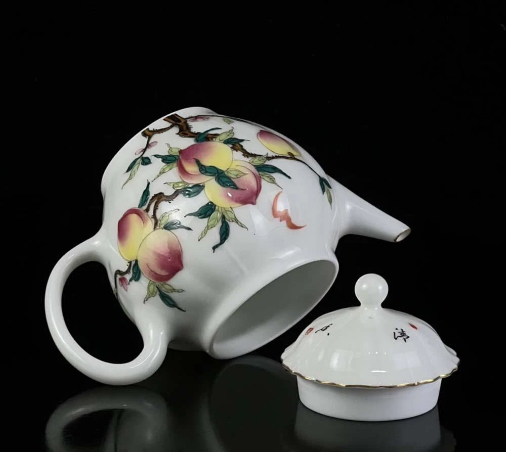 OLD CHINESE COLOUR ENAMEL PORCELAIN TEAPOT QIANLONG MARKED WX195 | eBay