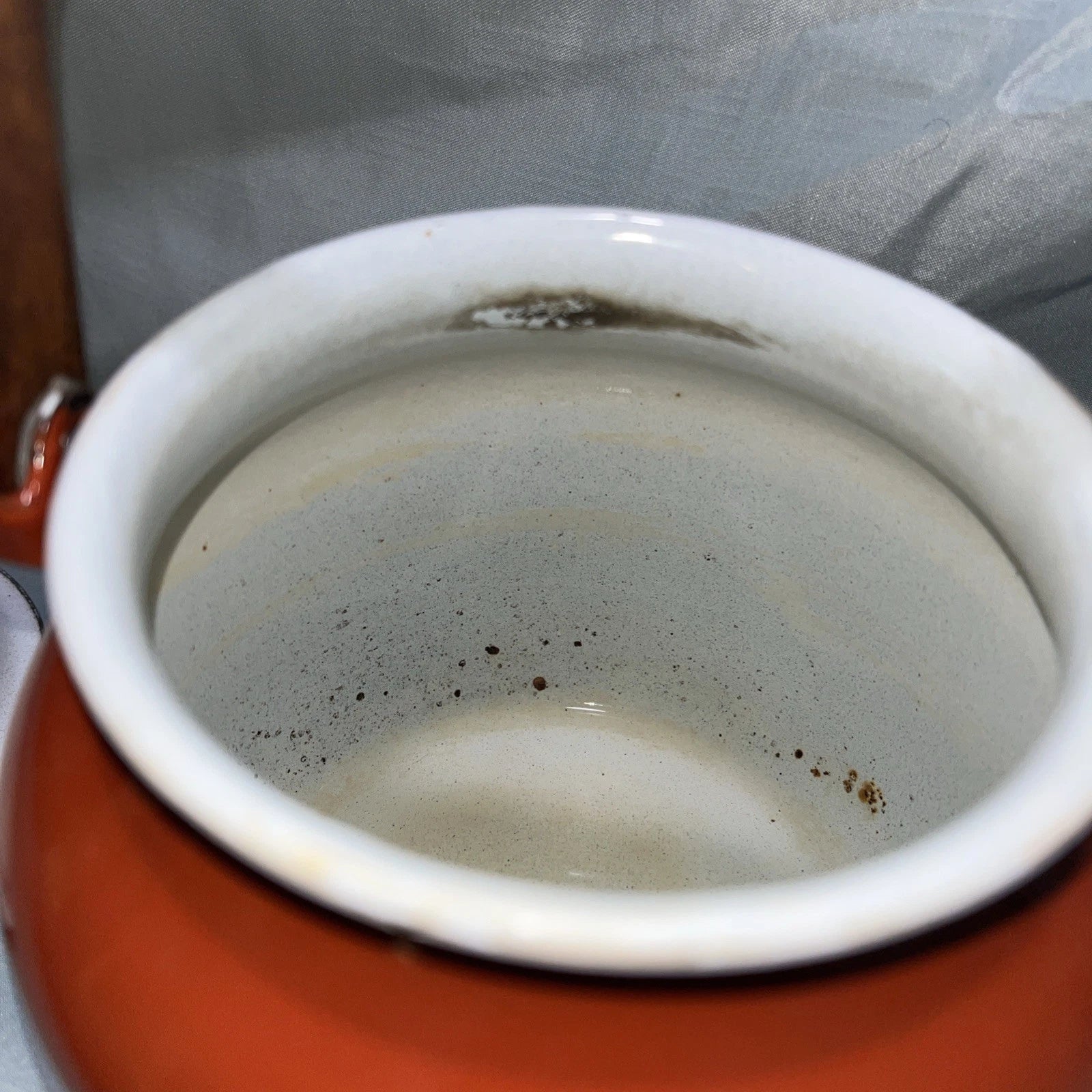 Vintage 4-Cup Enamel Tea Kettle Teapot - Red w/ Wood Handle & Lid - Retro Charm | eBay