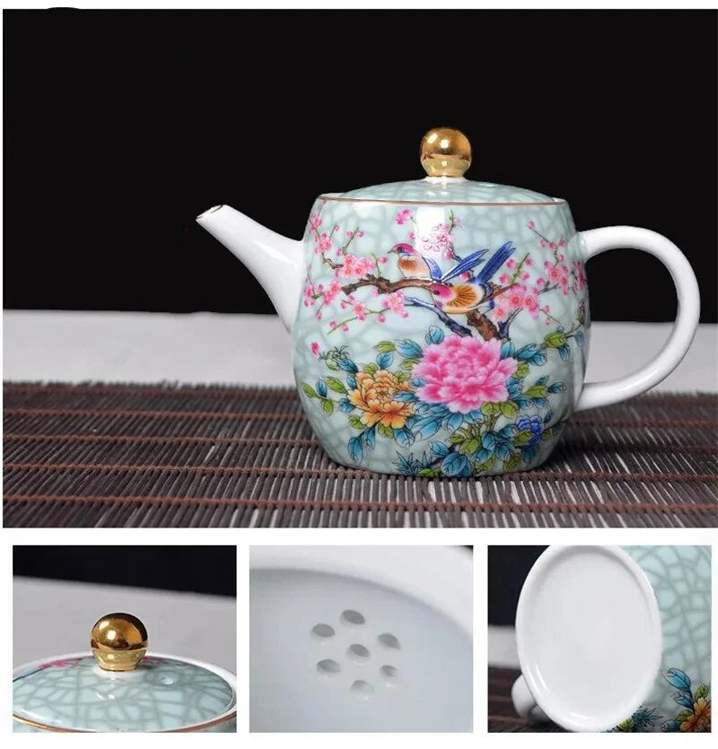 Porcelain Art Bird teapot Authentic Jingdezhen Exquisite Enamel Color Teapot | eBay