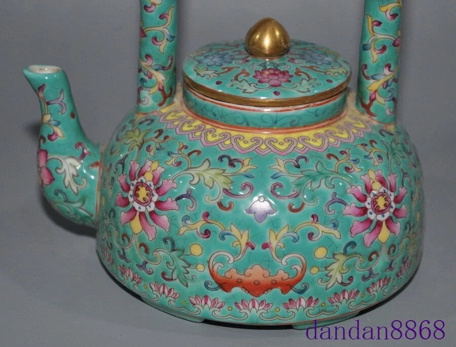 5.6"Old China cloisonne enamel porcelain flowers grain handle Tea makers Tea Pot | eBay