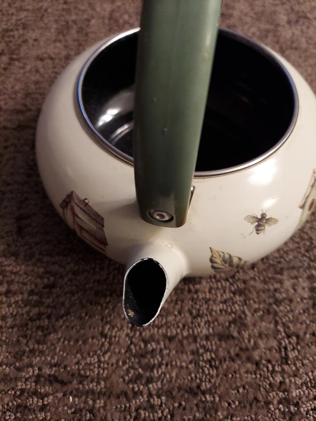 Pfaltzgraff Naturewood Metal Porcelain Enamel Tea Pot Kettle - Used | eBay