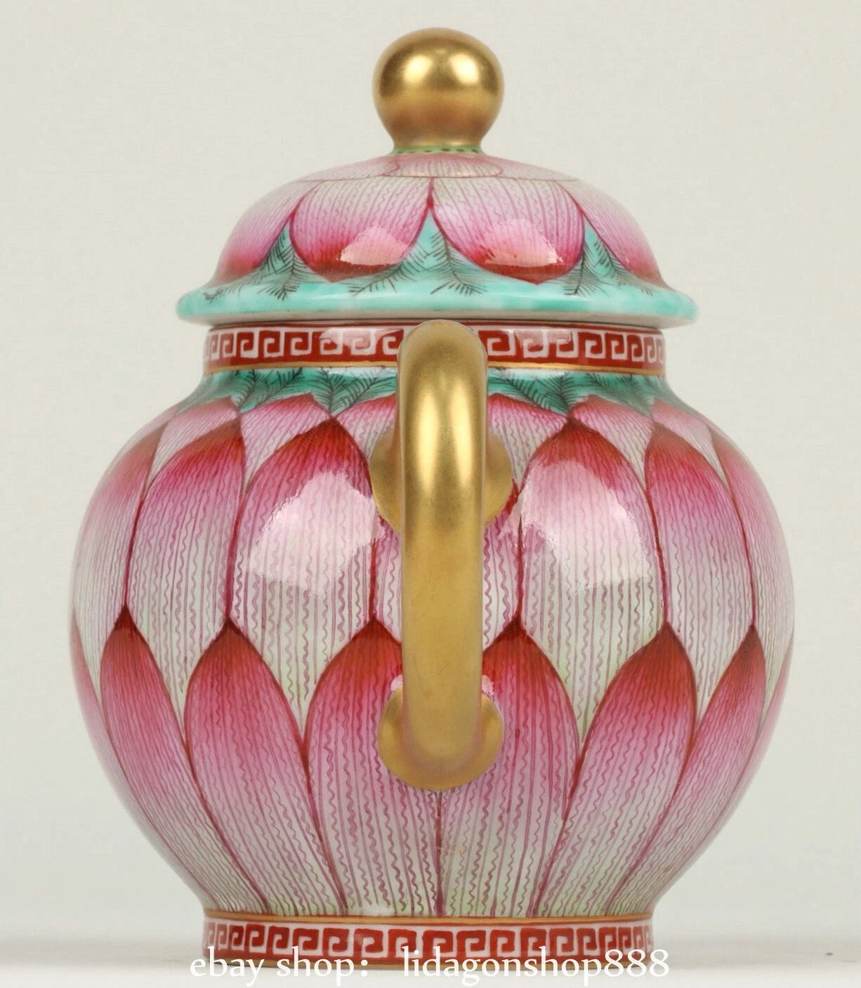 6" Yongzheng Marked Enamel Porcelain Gilt Lotus Flower Pattern Wine Tea Pot | eBay