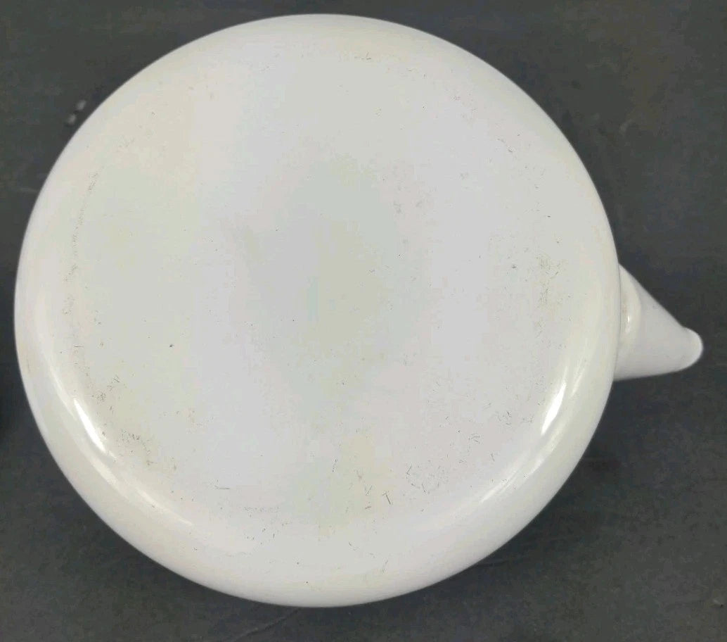 Vintage White Enamel Tea Kettle w Wood Handle Thailand | eBay