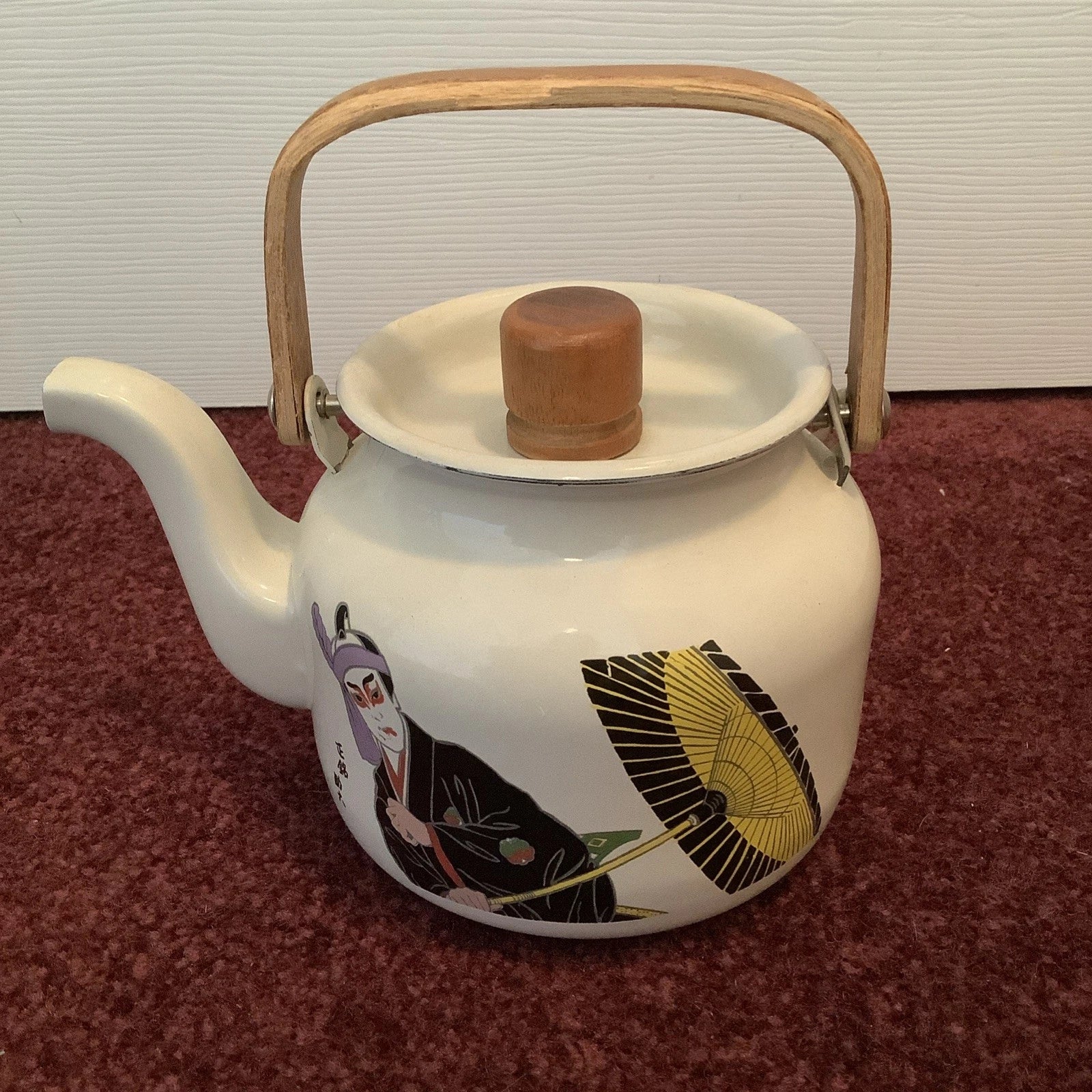 Vintage 1970s Teapot Kettle Gailstyn-Sutton Enamel Japan Kabuki | eBay