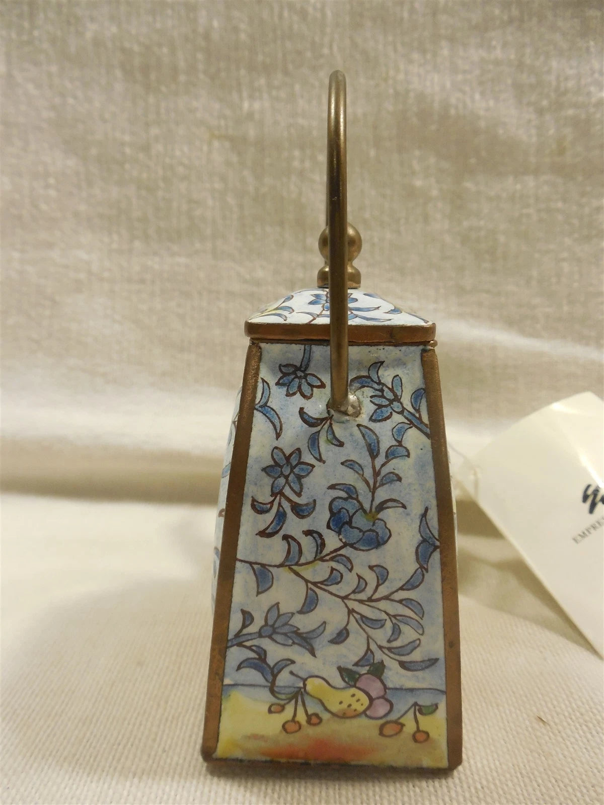 Vintage 2000 Empress Arts Enamel Teapot Cat with Fruit Basket | eBay