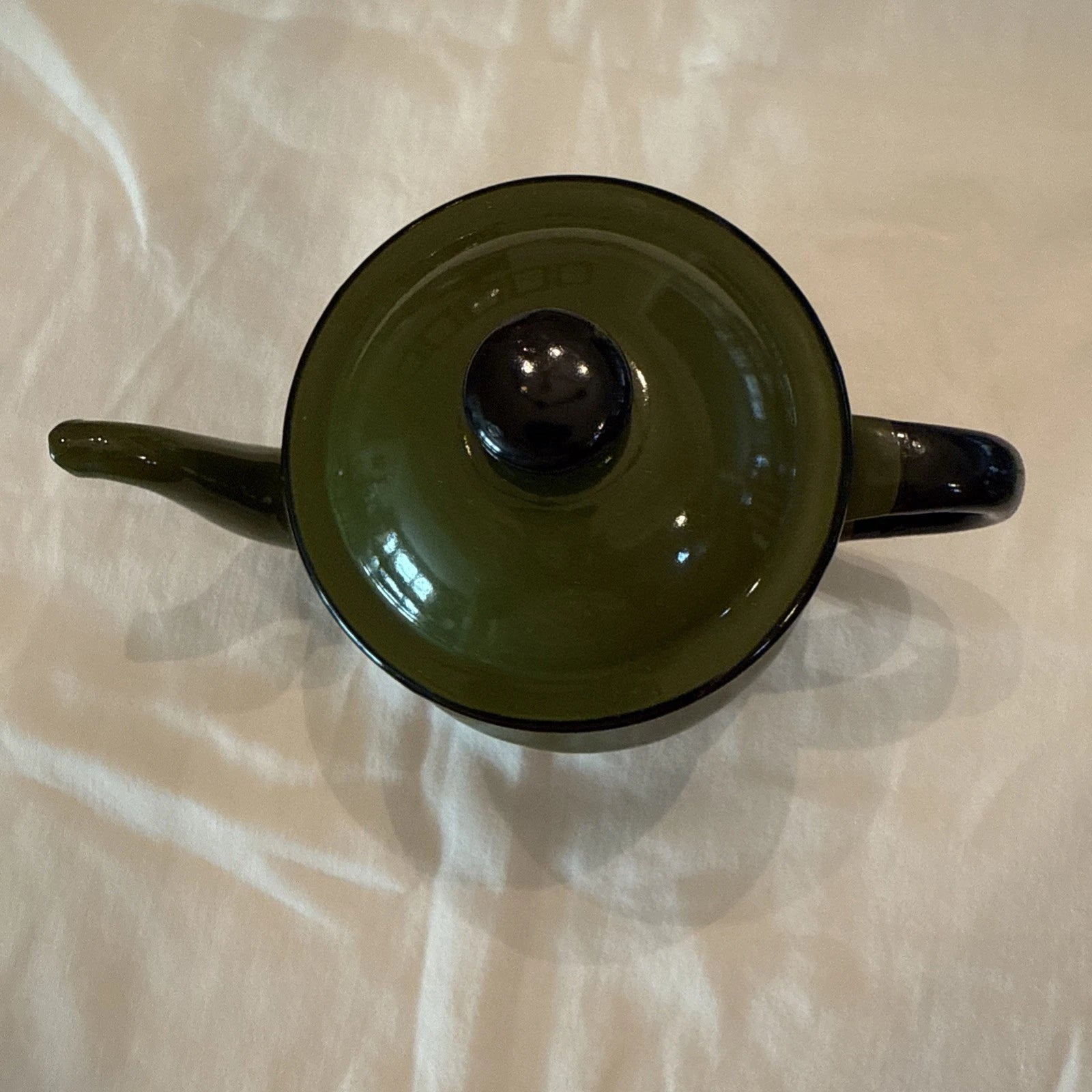 Vintage Green & Black Enamelware Tea Pot with Lid Small Japan | eBay