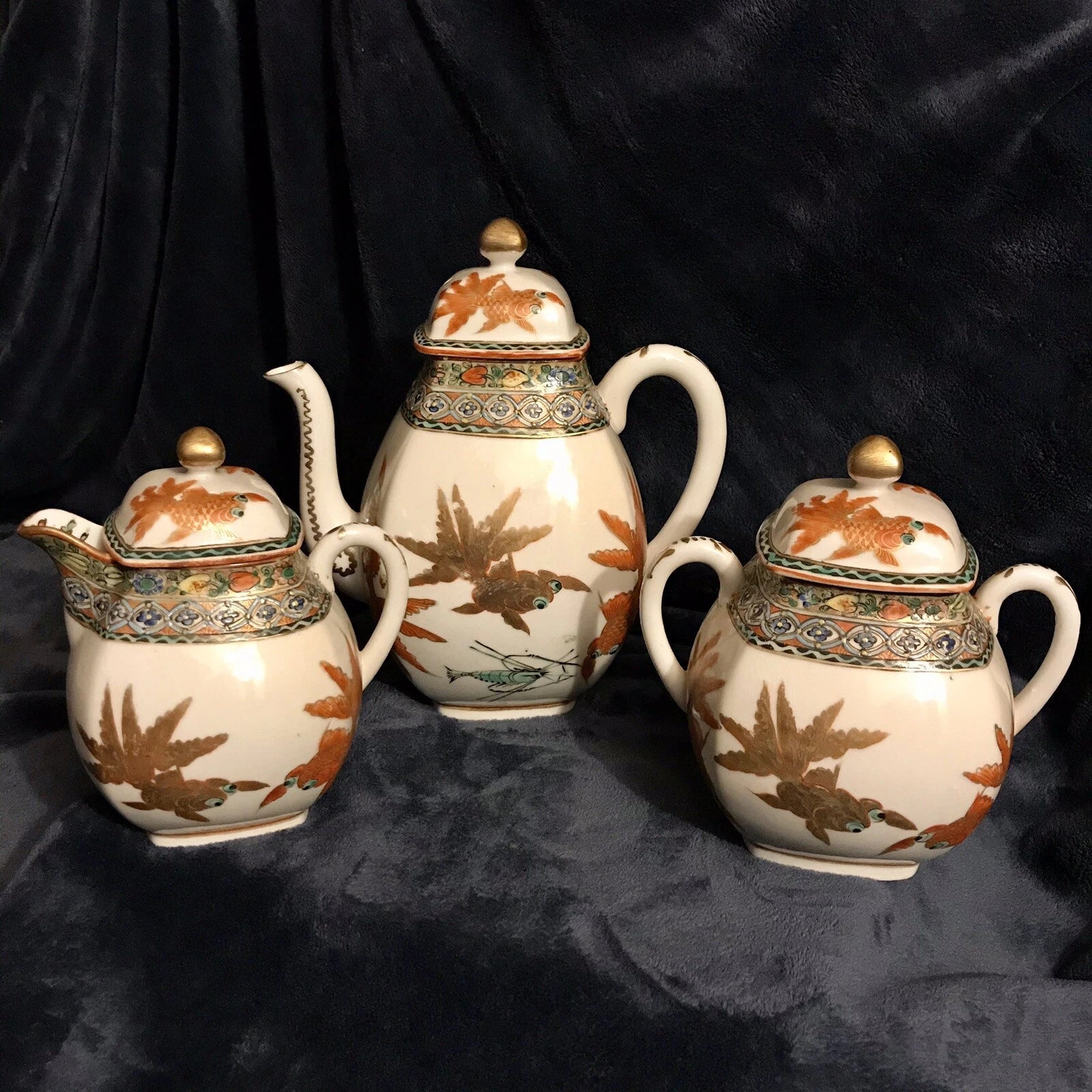 Rare Antique Chinese Export Early Republic Enameled Porcelain Teapot Tea Set | eBay