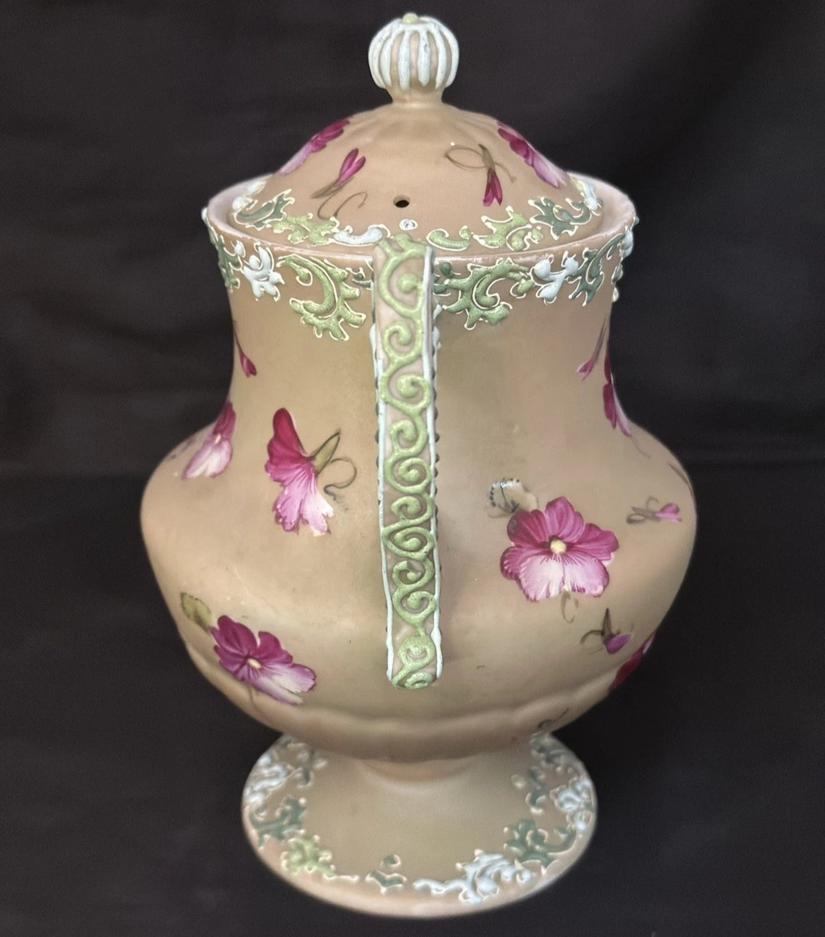 NIPPON ERA TEAPOT WITH BEAUTIFUL ENAMEL & SQUEEZE BAG DECORATIONS....RARE! | eBay