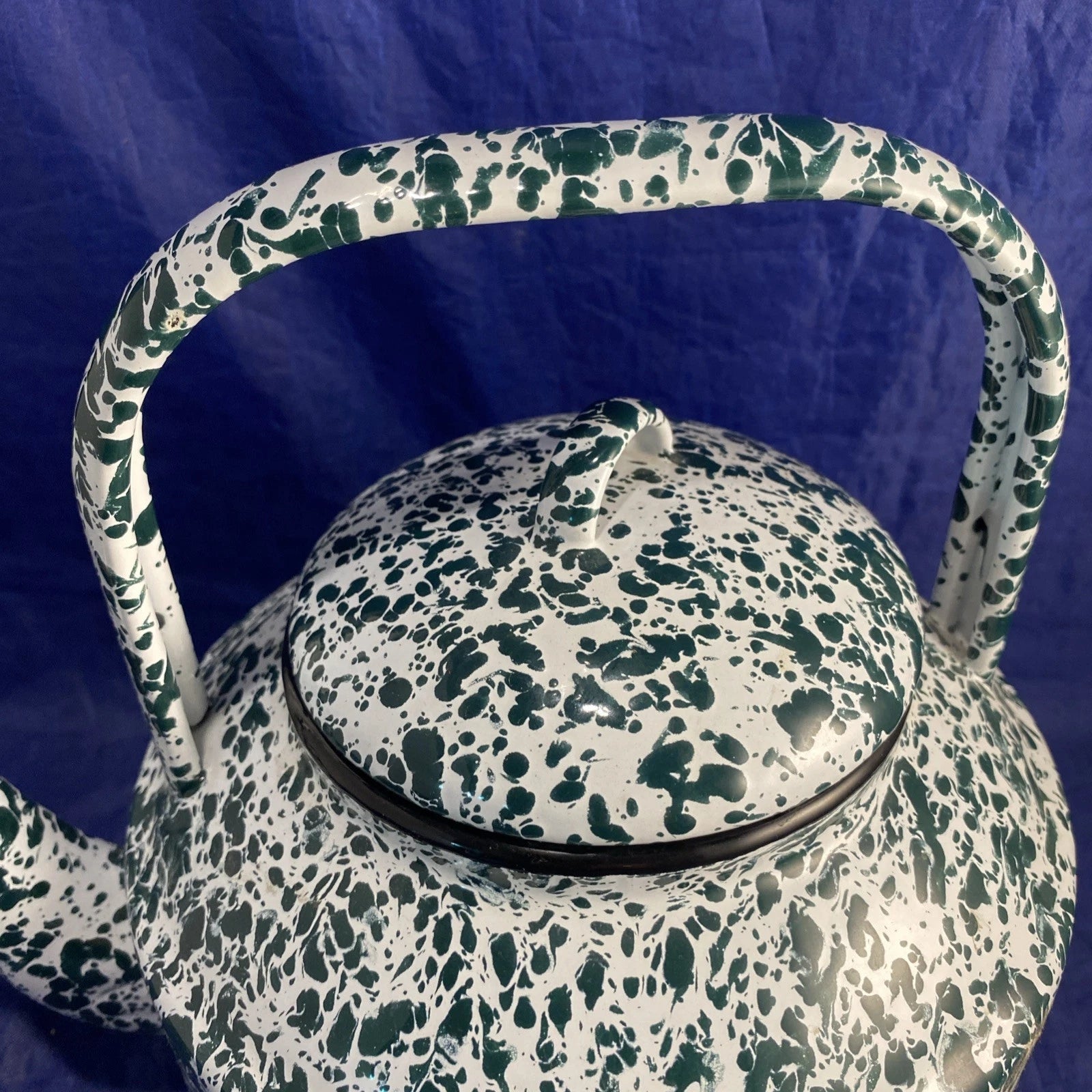 Enamel Ware Teapot Green And White Speckled Splatter EnamelWare New | eBay