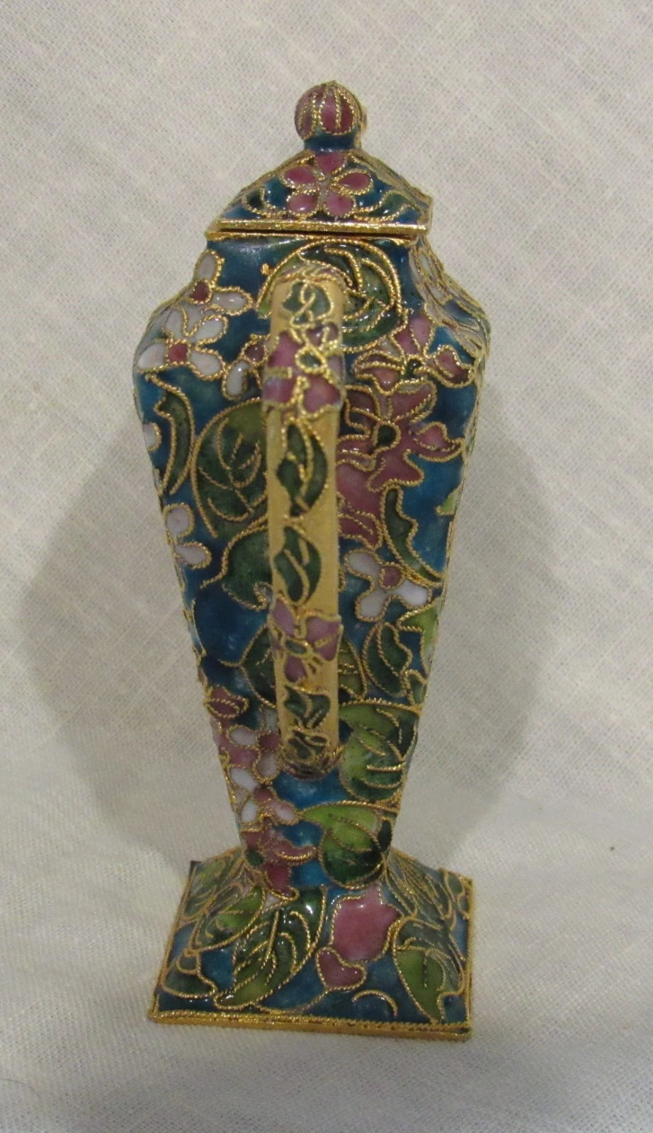 Vintage Miniature 4" Cloisonne Enamel over Porcelain Teapot - Blue/Gold - Preown | eBay