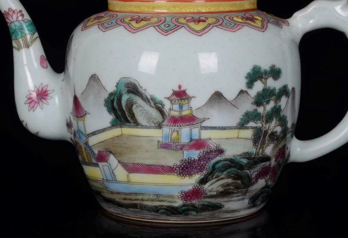 OLD CHINESE COLOUR ENAMEL PORCELAIN TEAPOT YONGZHENG MARKED ST235 | eBay
