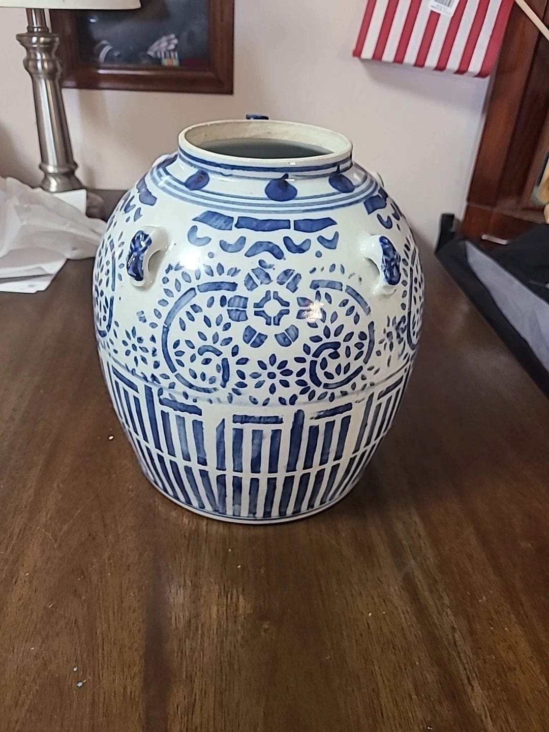 Imposing Enormous Antique Chinese Blue & White Enamel Porcelain Teapot c1900s | eBay