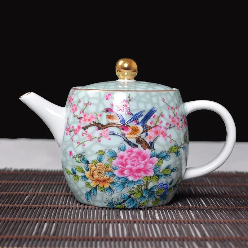 Porcelain Art Bird teapot Authentic Jingdezhen Exquisite Enamel Color Teapot | eBay