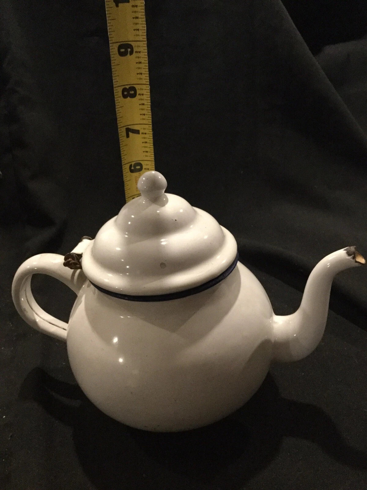 Antique Pair of porcelain Enamel White Tea pots j1 | eBay