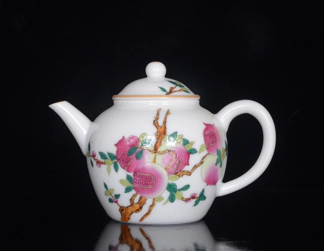 OLD CHINESE COLOUR ENAMEL PORCELAIN TEAPOT QIANLONG MARKED ST825 | eBay