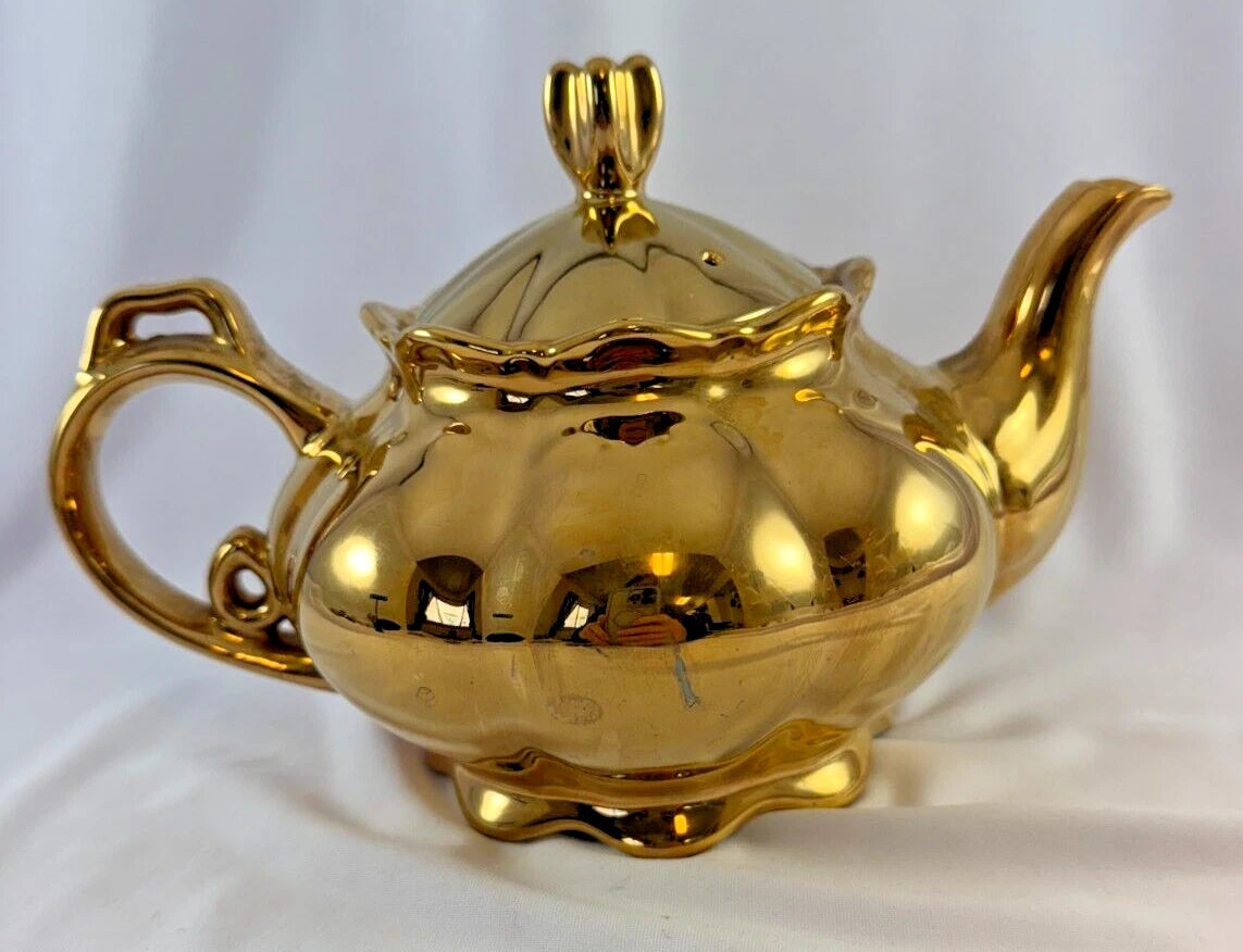 Gold Enameled Glossy Lidded Porcelain China Tea Pot | eBay
