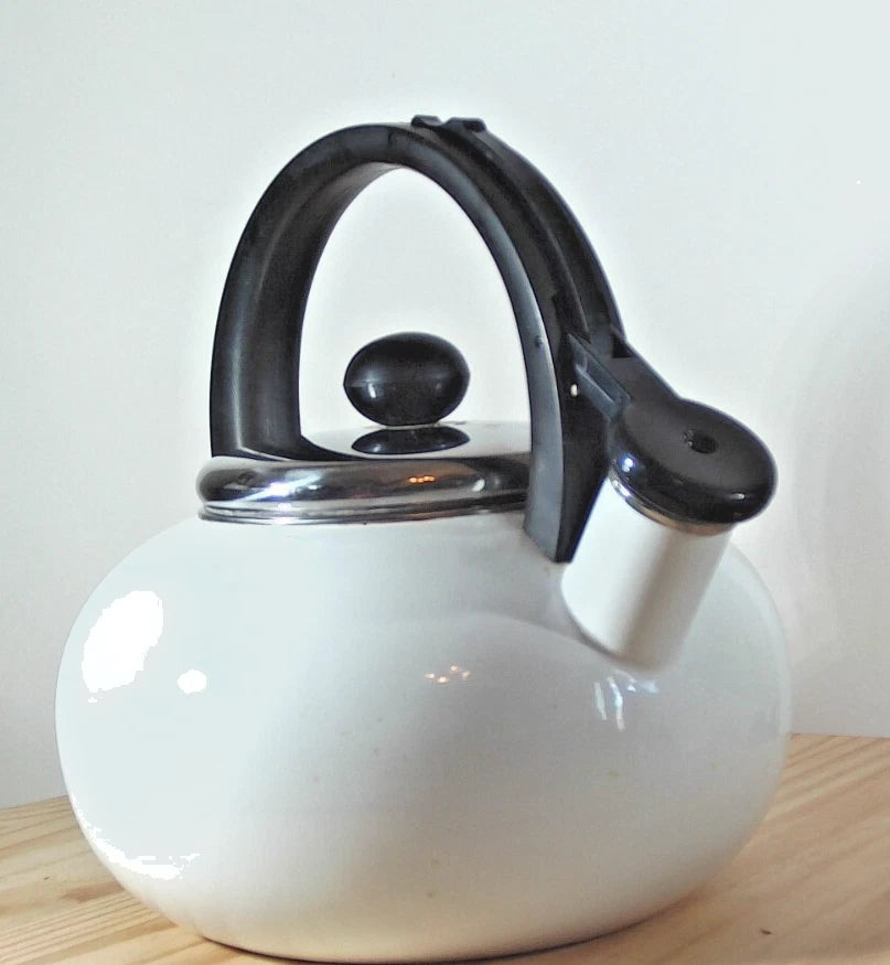COPCO 0106 White Enamel Coated Teapot Tea Kettle | eBay