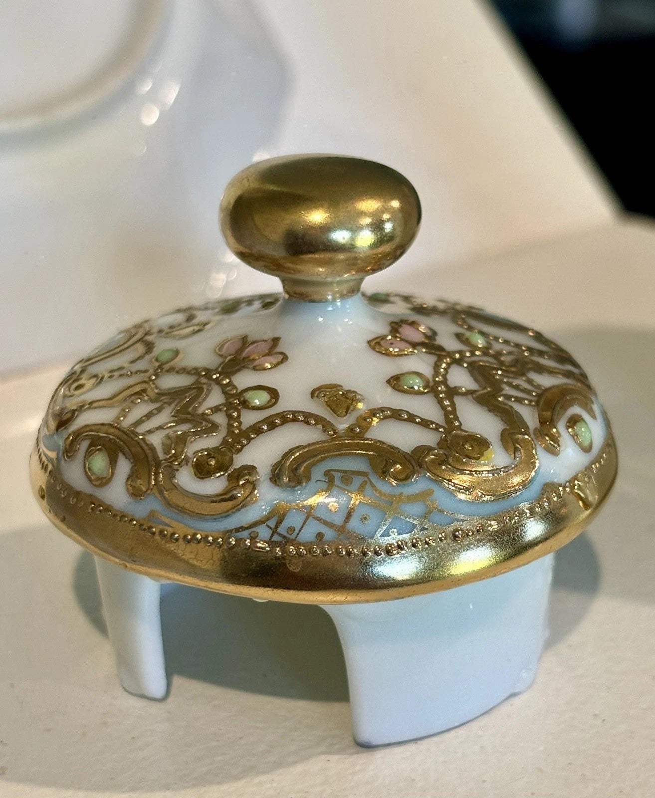 Esquisite NIPPON MORIAGE TEAPOT & UNDERPLATE GOLD ENAMEL - BEADING | eBay