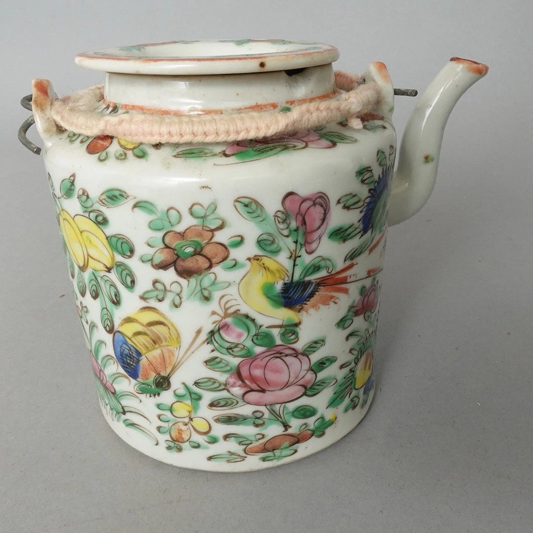 Antique Chinese Famille Rose Porcelain Teapot And Lid Enamel Hand Painted China | eBay