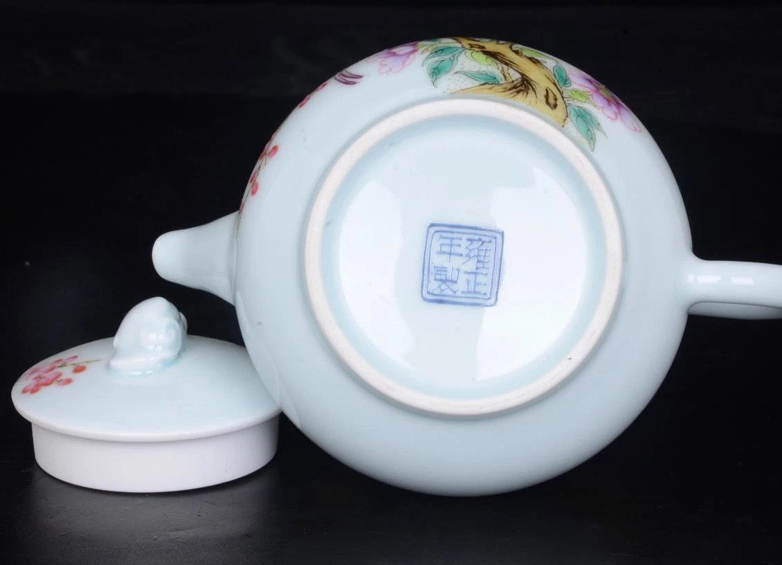 LD CHINESE COLOUR ENAMEL PORCELAIN TEAPOT YONGZHENG MARKED ST636 | eBay