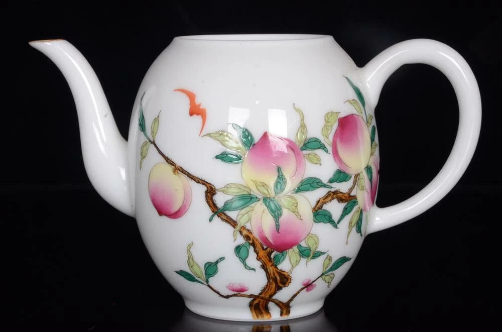 OLD CHINESE COLOUR ENAMEL PORCELAIN TEAPOT QIANLONG MARKED ST106 | eBay