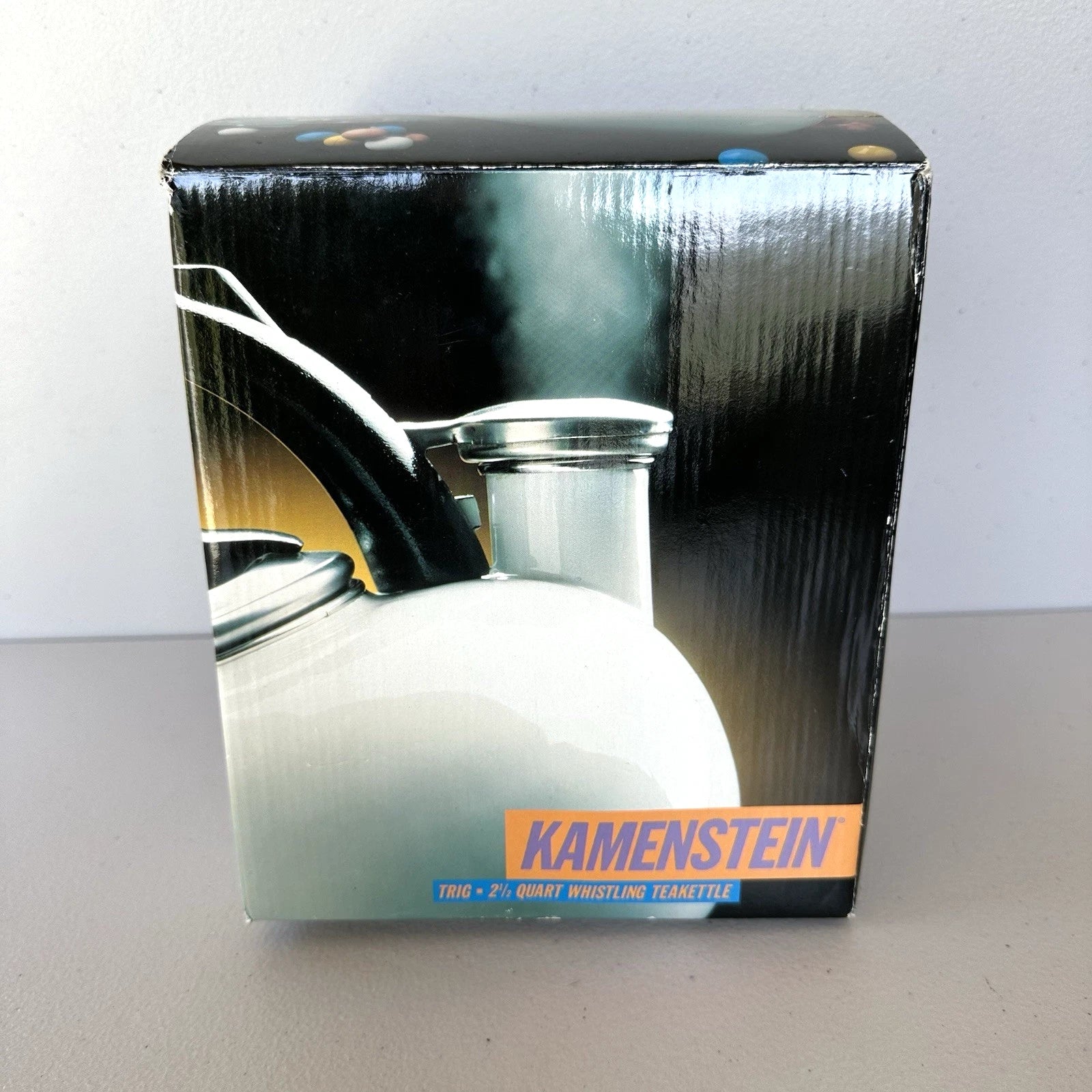 Vintage 90s Rare Kamenstein TRIG 2.5 qt Whistling White Enamel Steel Tea Pot NIB | eBay