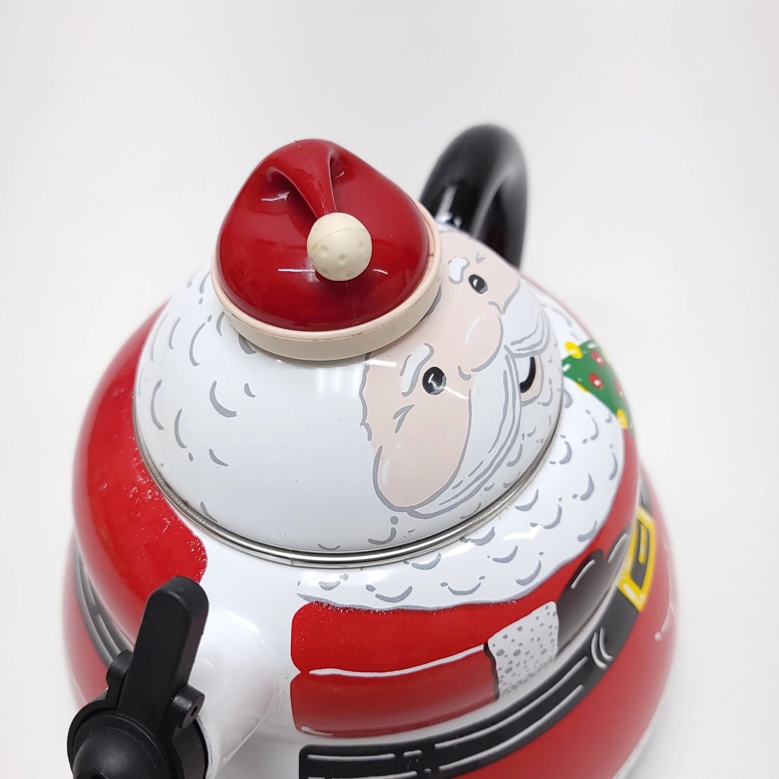Vintage Roshco Santa Claus Porcelain Enamel 3 Quart Whistling Teapot Kettle | eBay