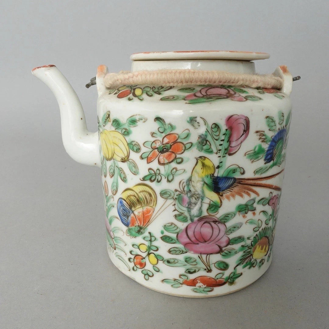 Antique Chinese Famille Rose Porcelain Teapot And Lid Enamel Hand Painted China | eBay