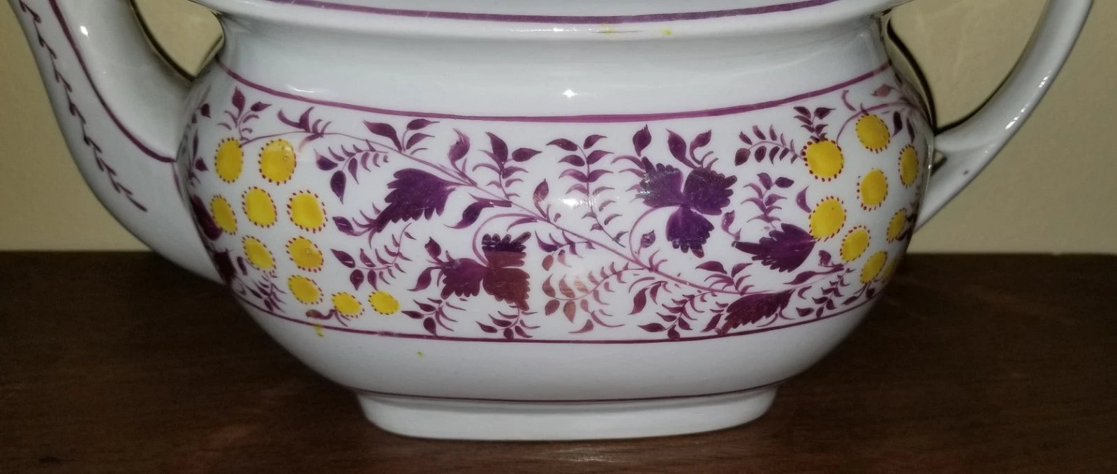 C.1810-1820 Georgian Porcelain Teapot Pink Luster Yellow Enamel Exc. Condition | eBay