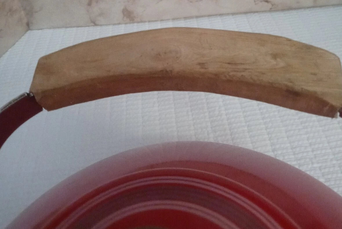 Mikasa Vintage Terra Cotta Enameled Teapot Hand Carved Wood Handle | eBay