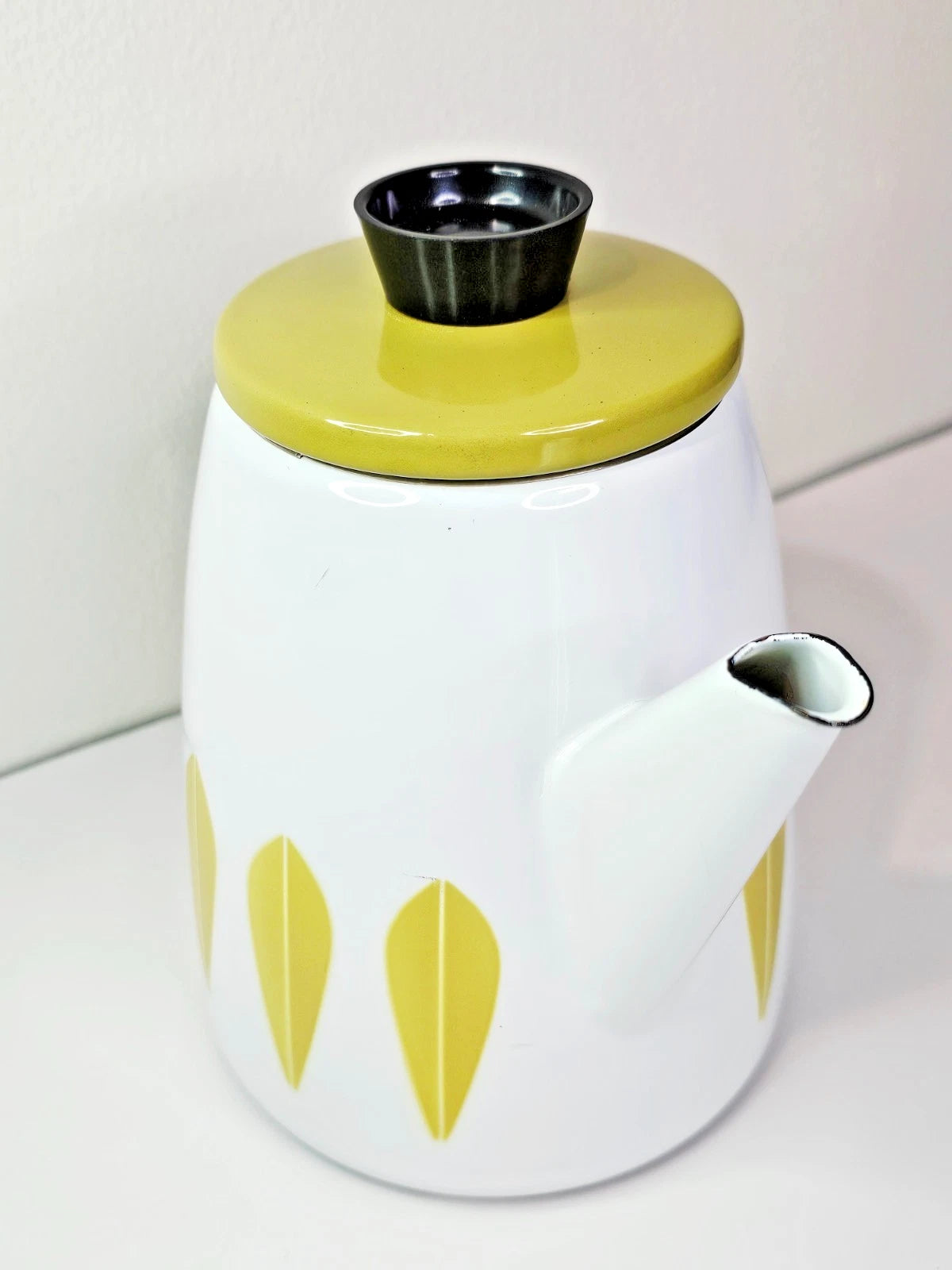 Cathrineholm Lotus Coffeepot White Olive Green Kettle Vintage MCM Teapot Enamel | eBay