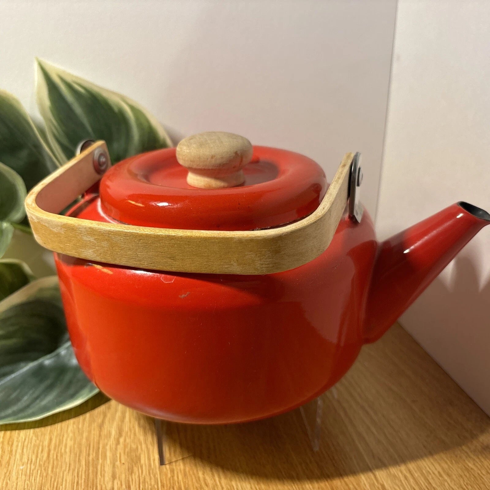 Scandinavian Design Enamel Teapot 1970s Vintage Kettle Wood Handle 1970s | eBay